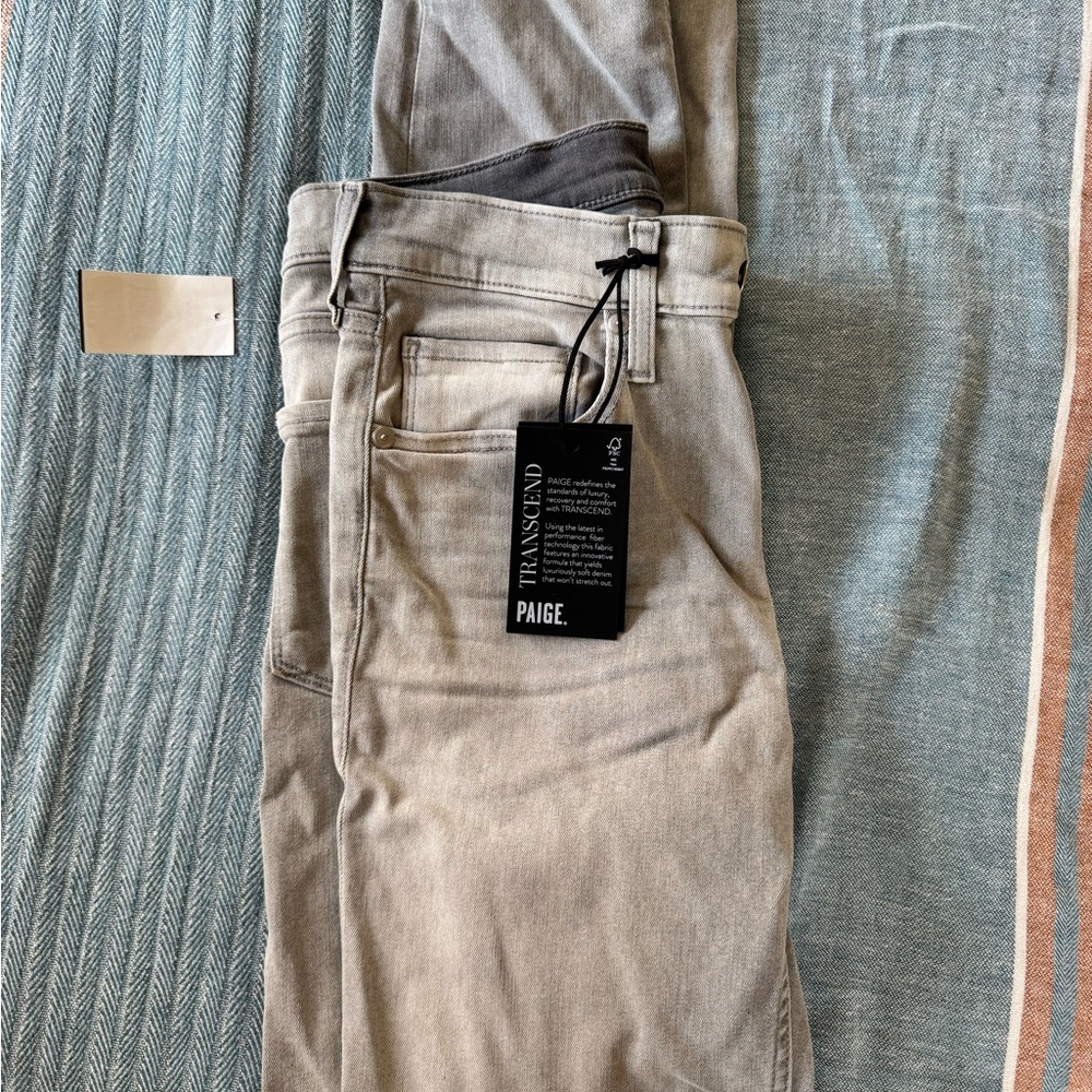 PAIGE Men's Light Gray Slim Jeans